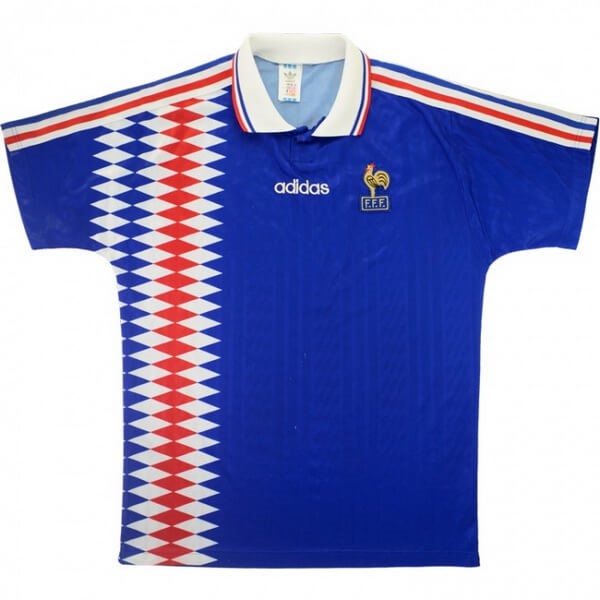 Heimtrikot Thailand Frankreich Retro 1994 Blau Günstige Fußballtrikots